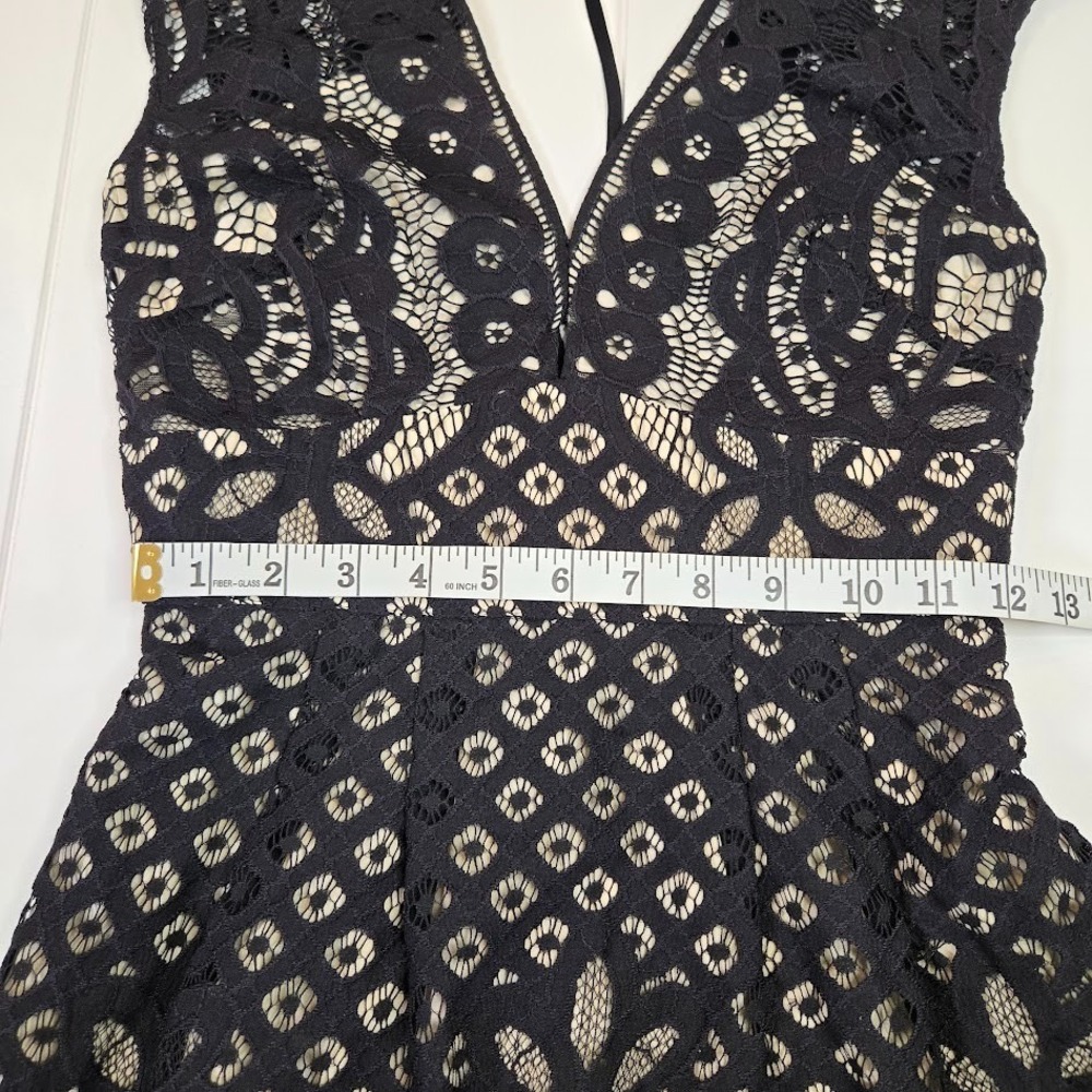 Free People One Million Lovers‎ Black Lace A-Line Dress Size 0 Tan Lining NWT - Picture 12 of 14